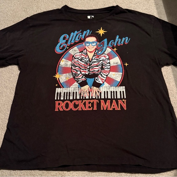 Other - Elton John Rocket Man Black Graphic Tee